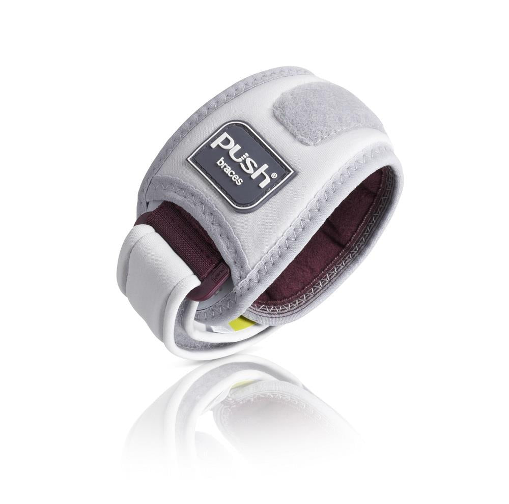 Push med Elbow Brace Epi reduces the pain of tennis or golfer's elbow.