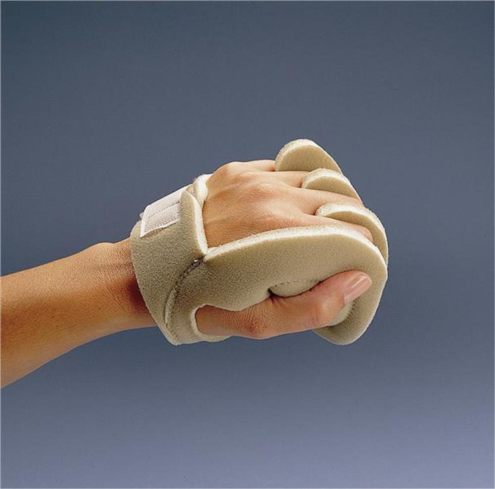 Rolyan Palm Shield / moderate to severe hand tightness by separating and positioning the fingers and thumb.