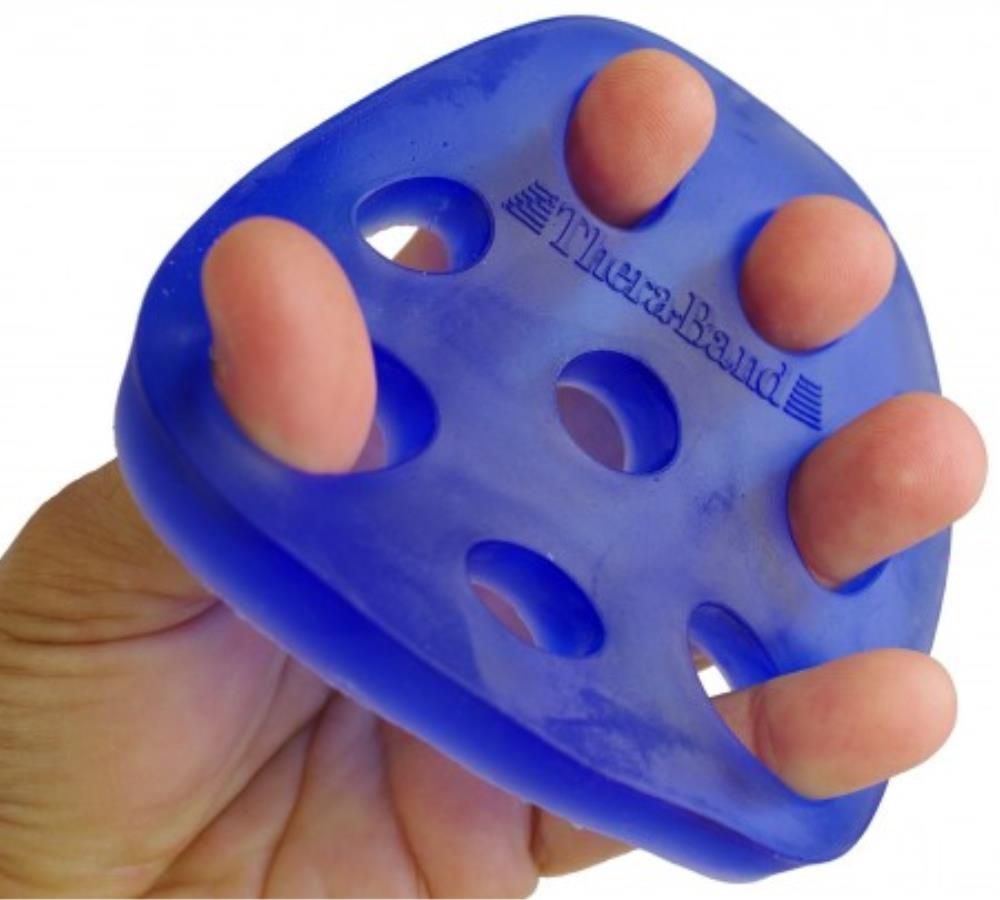 TheraBand Hand Xtrainer is a full-featured hand therapy tool.    Uses: Flexible device for progressive hand therapy to strengthen the fingers and increase dexterity after surgery or injury.