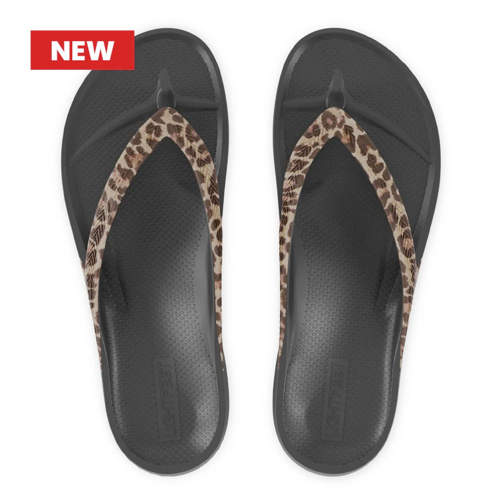LIGHTFEET ARCH SUPPORT JANDALS - LEOPARD PRINT