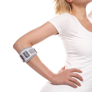 Push med Elbow Brace Epi reduces the pain of tennis or golfer's elbow.
