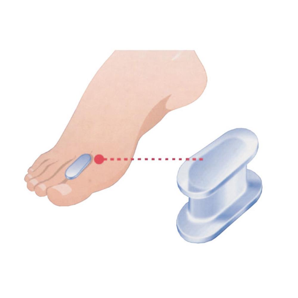 Silicone Gel Toe Retractor first toe from overlapping the second.   Prevents rubbing between toes and reduces pain caused by callouses.